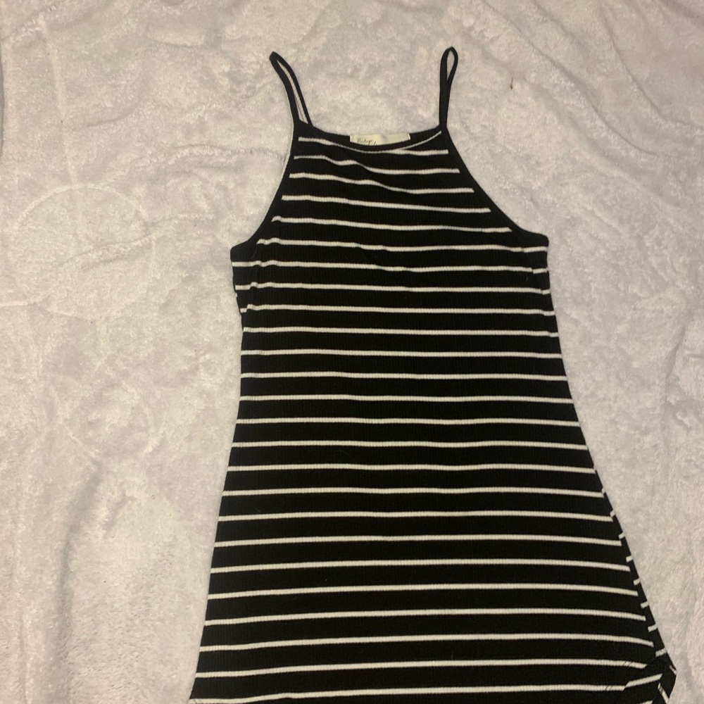 Striped spaghetti strap dress